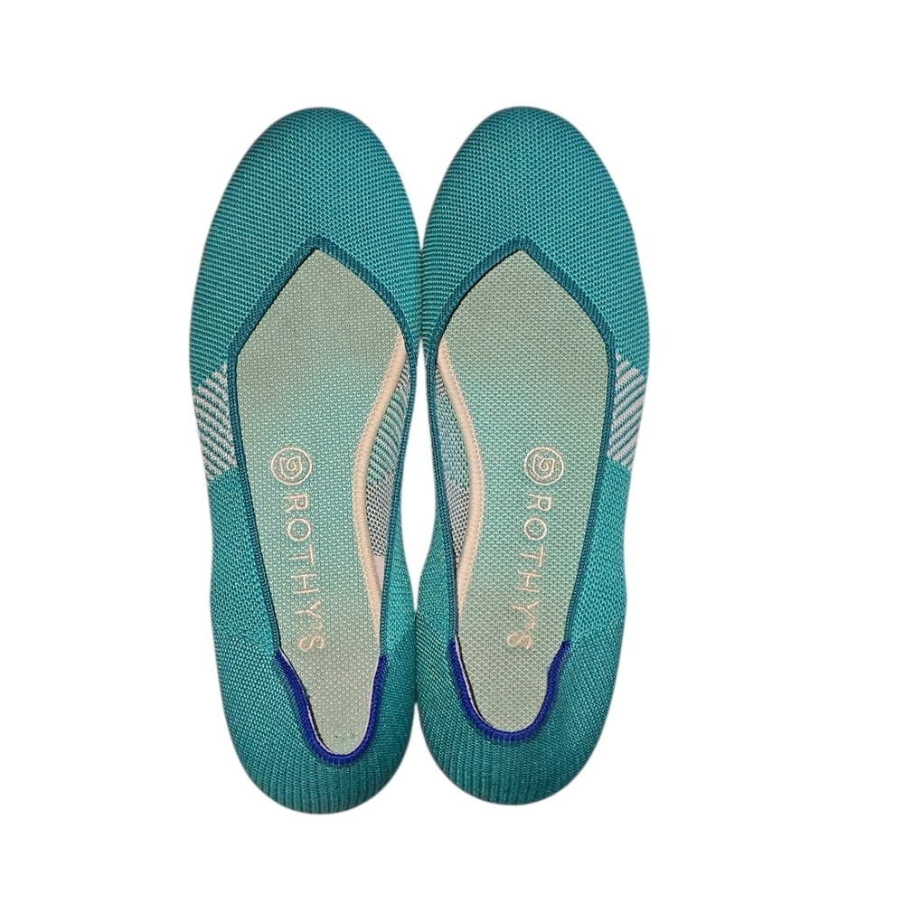 Rothy's Women's Calypso Teal Ballet Flats Size 9.5 Slip On Office Wear - Picture 3 of 8
